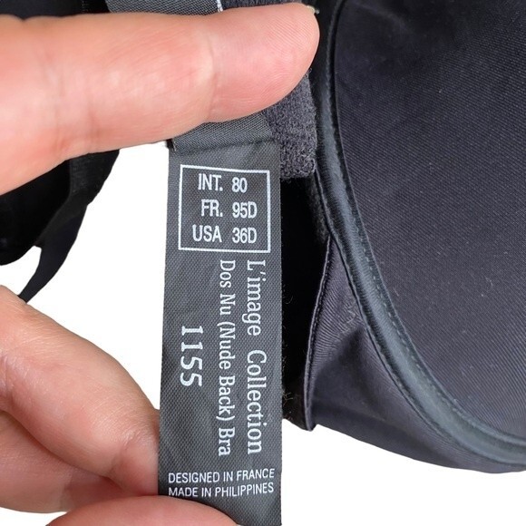 Le‎ Mystere 36D Convertible Low Back Strapless Bra Dos Nu Black - Picture 2 of 5